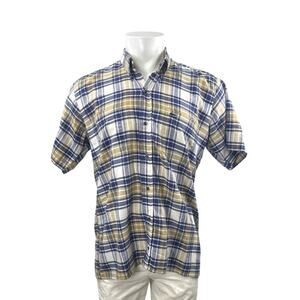 GOLF Men's Multicolor Plaid Flannel Short Sleeve Button Down Shirt Top Size L